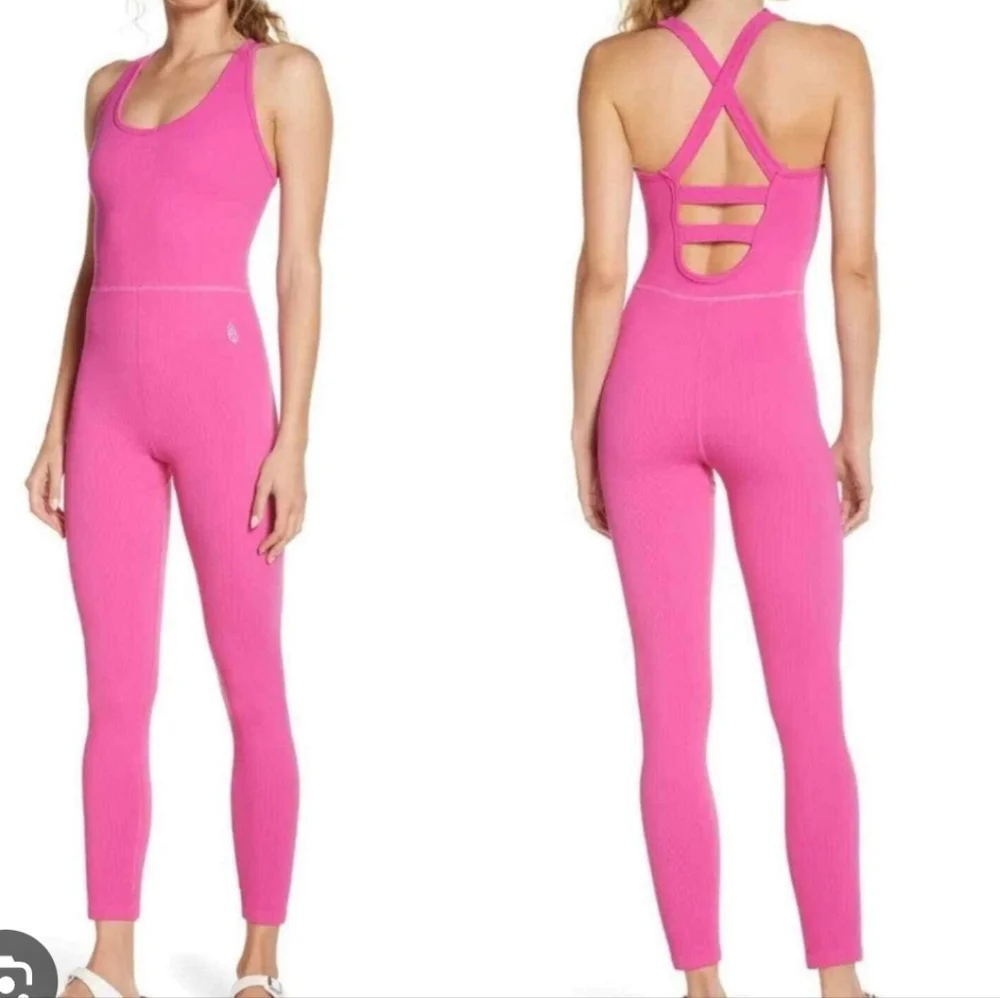 Free People Movement Throw Active One Piece Ribbed Sleeveless Jumpsuit